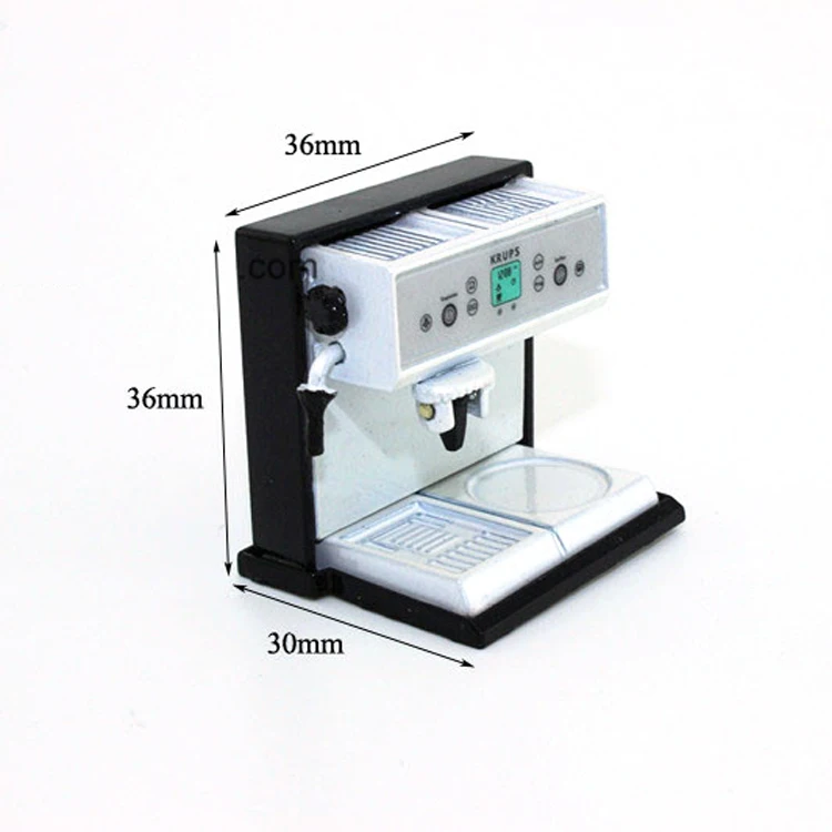 

Mini doll house accessories mini simulation food model modern coffee machine scene with