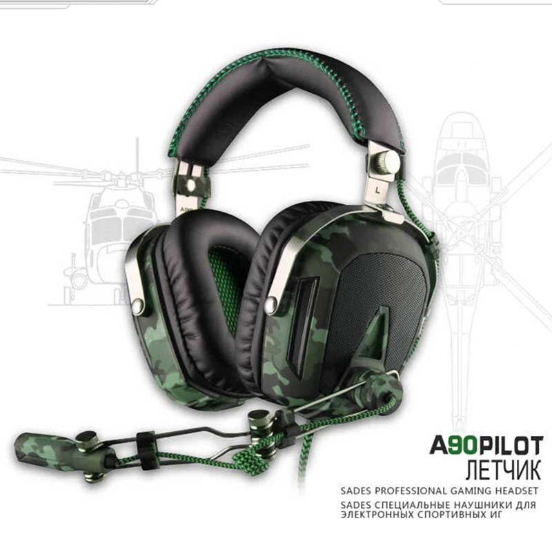 Профессиональные наушники SADES A90 Pilot игровая гарнитура с объемным звуком USB 7 1 и