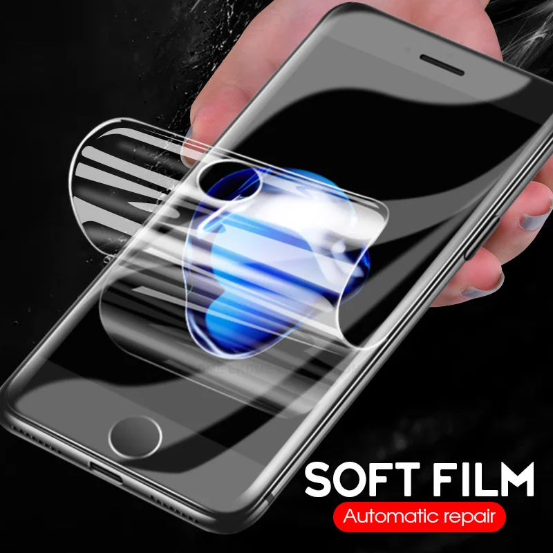 9D полное покрытие Гидрогелевая пленка для iPhone 6 6S 7 8 Plus X 10 XS мягкая защитная экрана