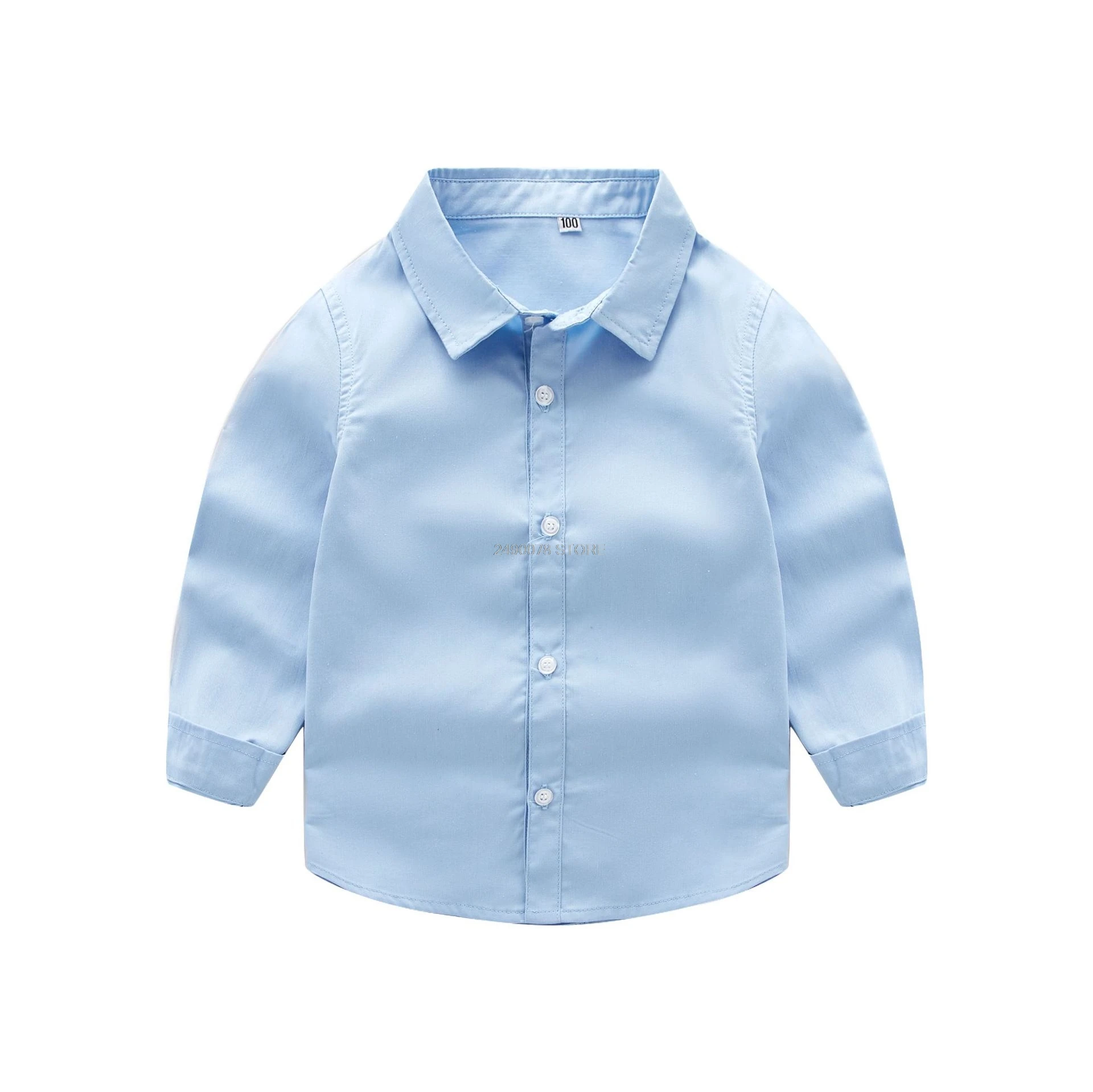 blue shirt Школьная форма для мальчиков; детская официальная рубашка на лямках+ брюки; комплект одежды; детское платье для дня рождения; костюм для девочек для свадебной вечеринки - Цвет: blue shirt