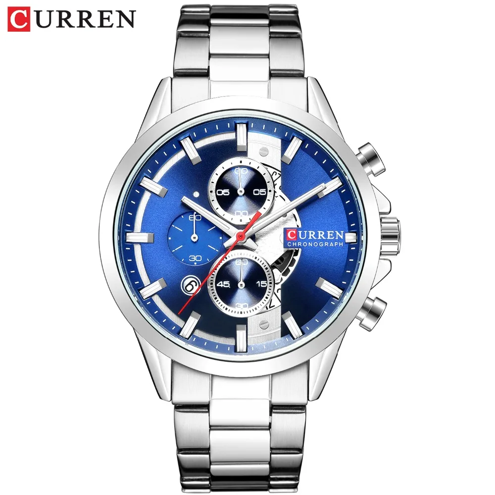 CURREN 2019 Роскошные Брендовые мужские часы модные дизайнерские для мужчин