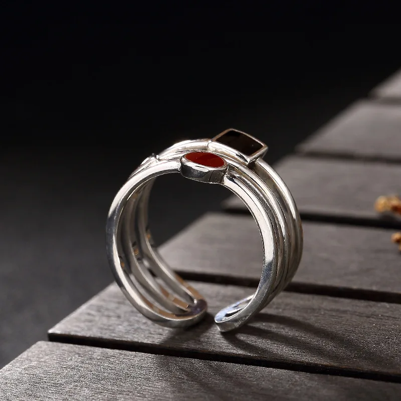 Серебряное кольцо S925 в стиле ретро простое модное женское кольцо|ring silver|s925 silverladies rings |