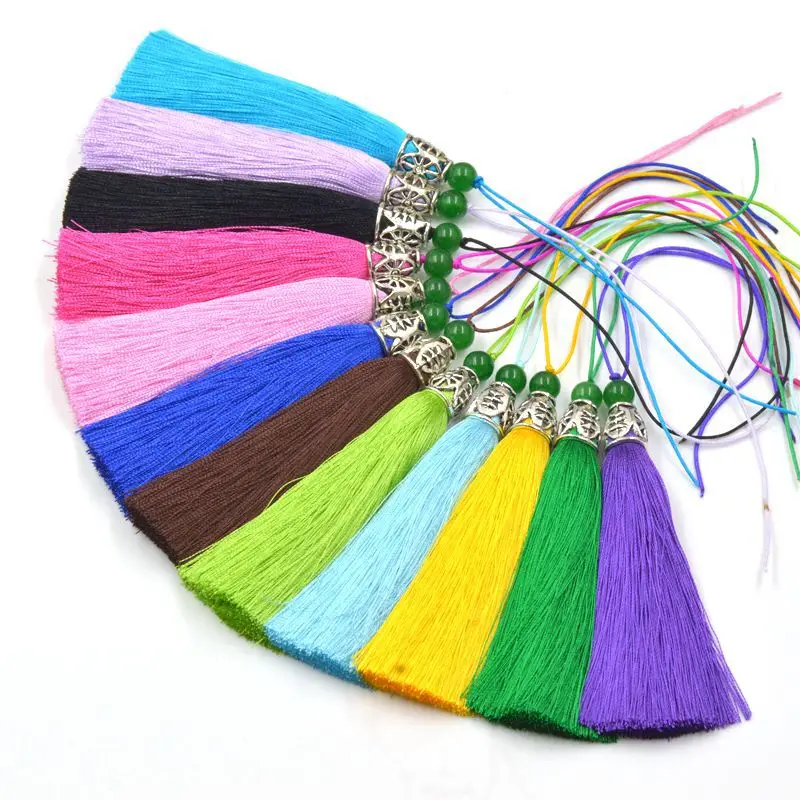 95mm China Delicate Alloy Polyester Soft Tassel Fringe Ice Silk Pendant Connectors DIY Jewelry Accessories Making | Украшения и