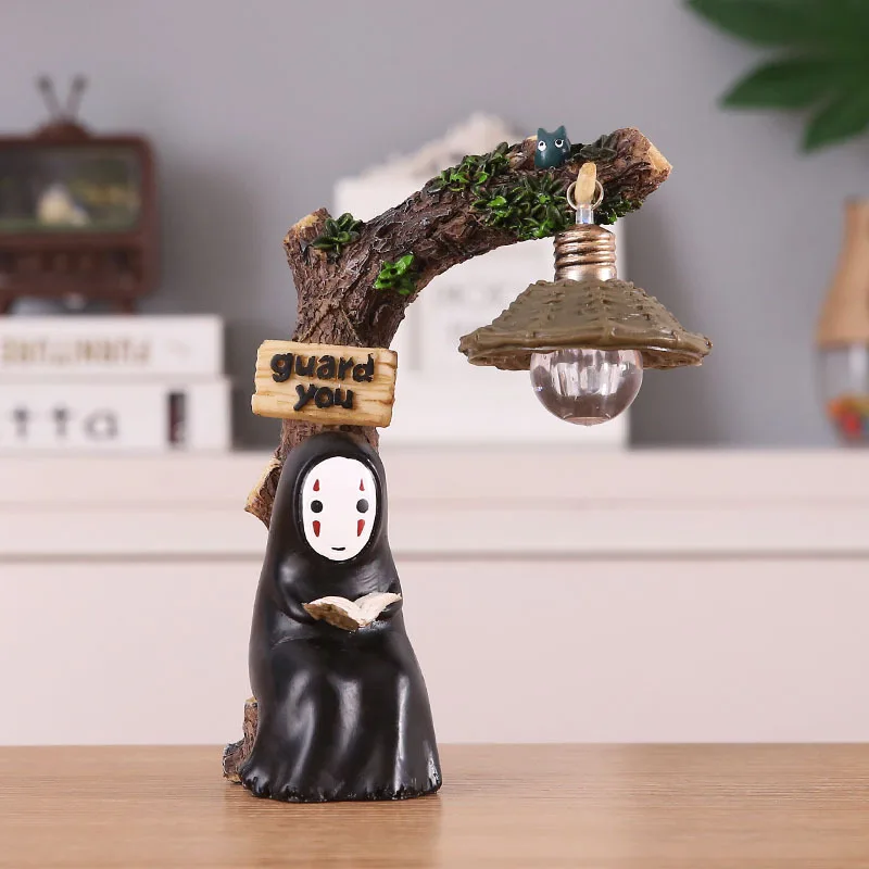 Японская студия Ghibli Kaonashi No Face Man Тоторо светодиодный ночной Светильник кукла Хаяо Миядзаки Унесенные призраками Смола Действие Детская игрушка-фигурка