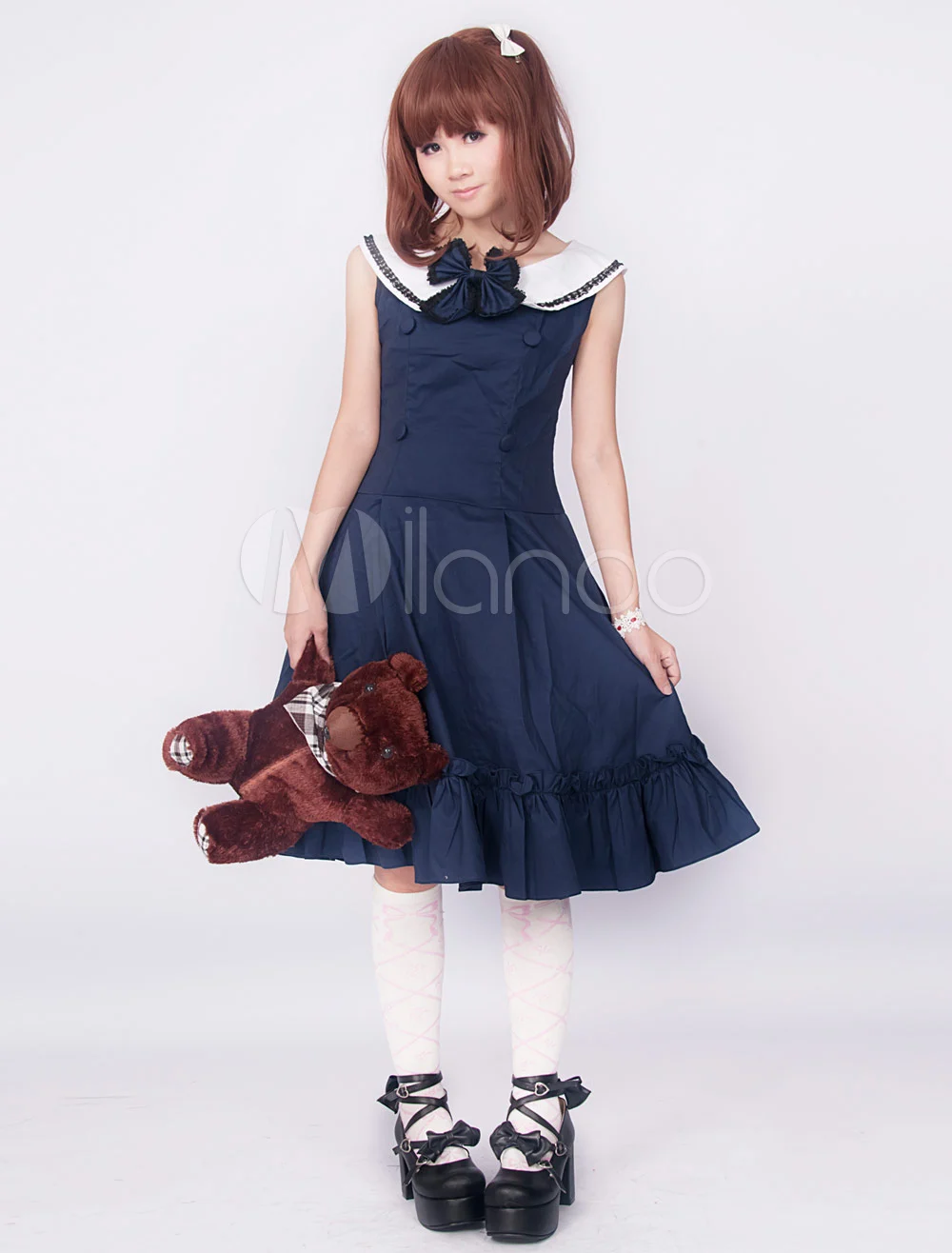 

Navy One Piece Schoolgirl Lolita Dress