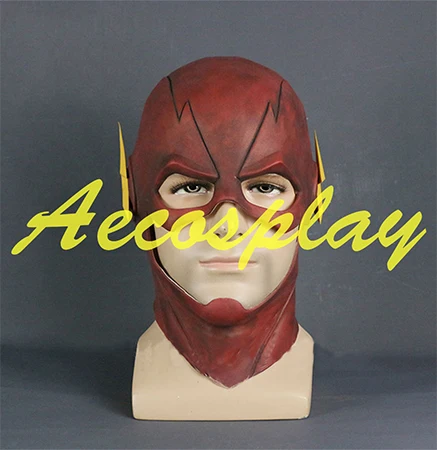 The Flash Mask Флэш-Маска DC фильм Косплэй Костюм Опора Хэллоуин Полная Голова латекса Маски для вечеринок - Цвет: The Flash Mask