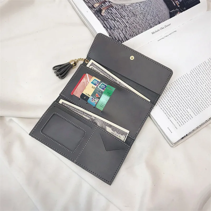 Большой Ёмкость! Для женщин кисточкой Женские Кошельки клатч женская мода из