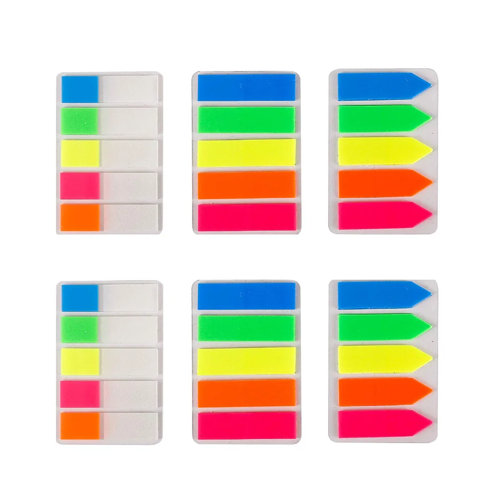 

XRHYY Neon Page Markers Colored Page Index Tabs Flags for Pages Mark Fluorescent Bright Color Book Markers & Sticky Notes Memo