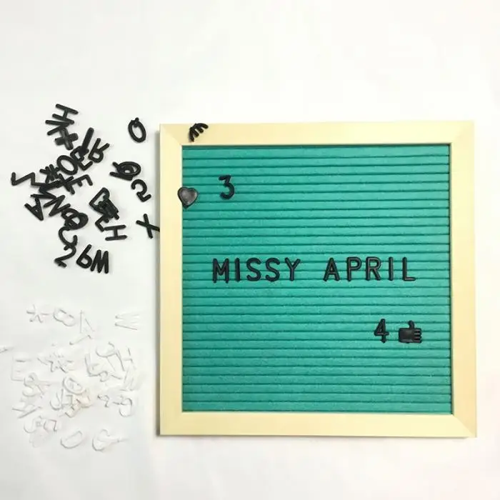 Beautiful Felt Letter Board Wooden Frame Changeable Symbols Numbers Characters Message Boards for Home Office Decor Board Hogard