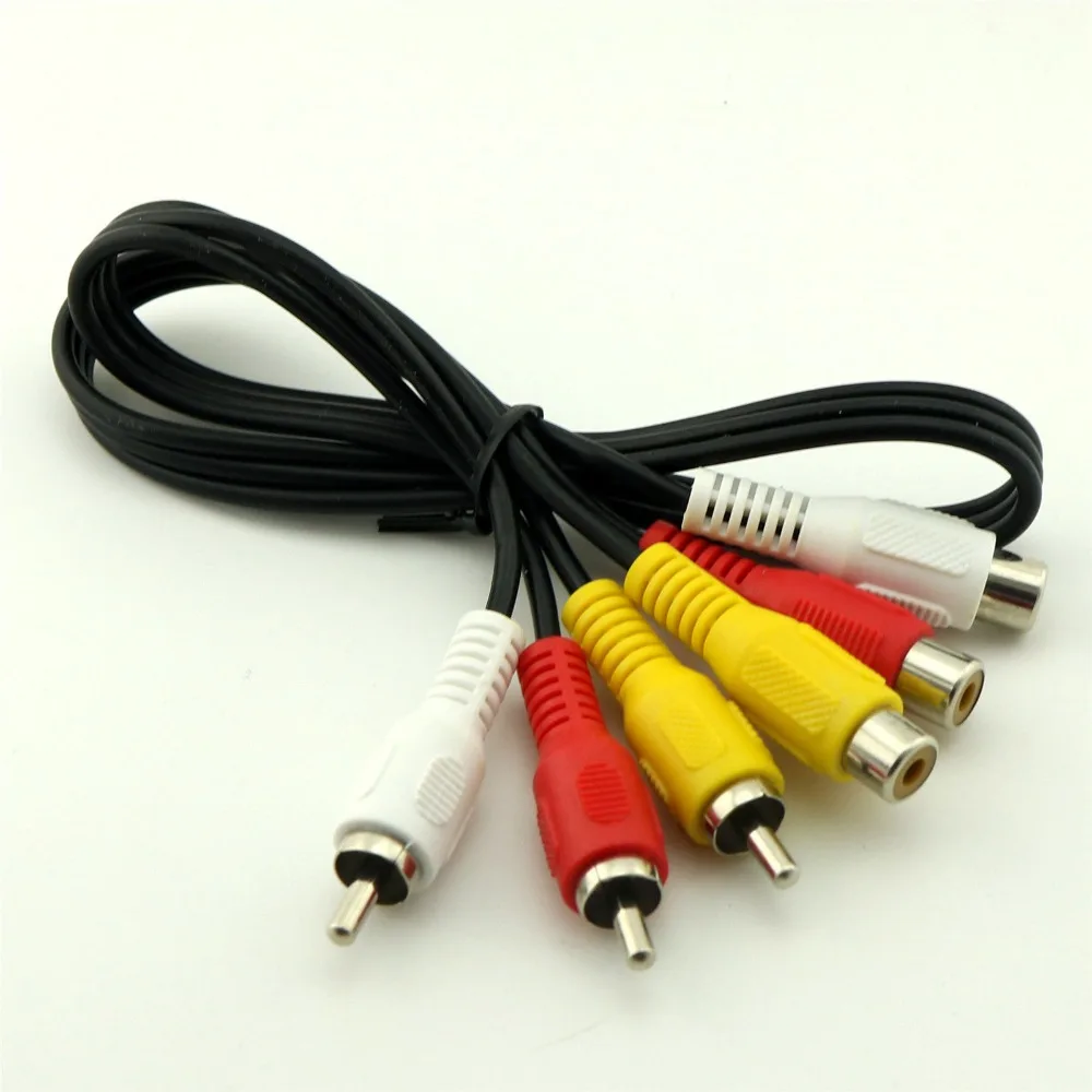 

10 шт. 50 см 3 RCA штекер 3x Женский аудио видео композитный удлинитель для HDTV DVD