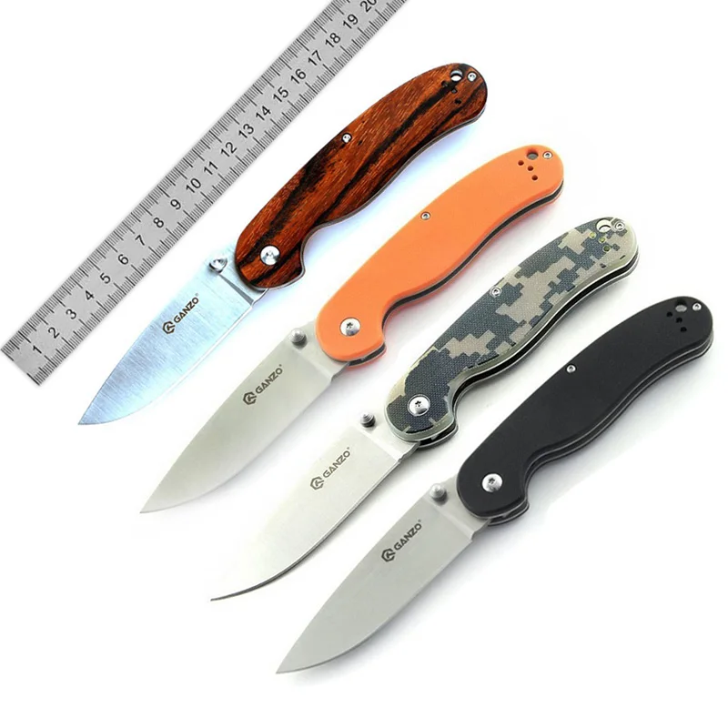 Ganzo G727M жар-58-60HRC 440C G10 или деревянная ручка складной нож для выживания Отдых на природе нож карманный тактический Открытый EDC инструмент