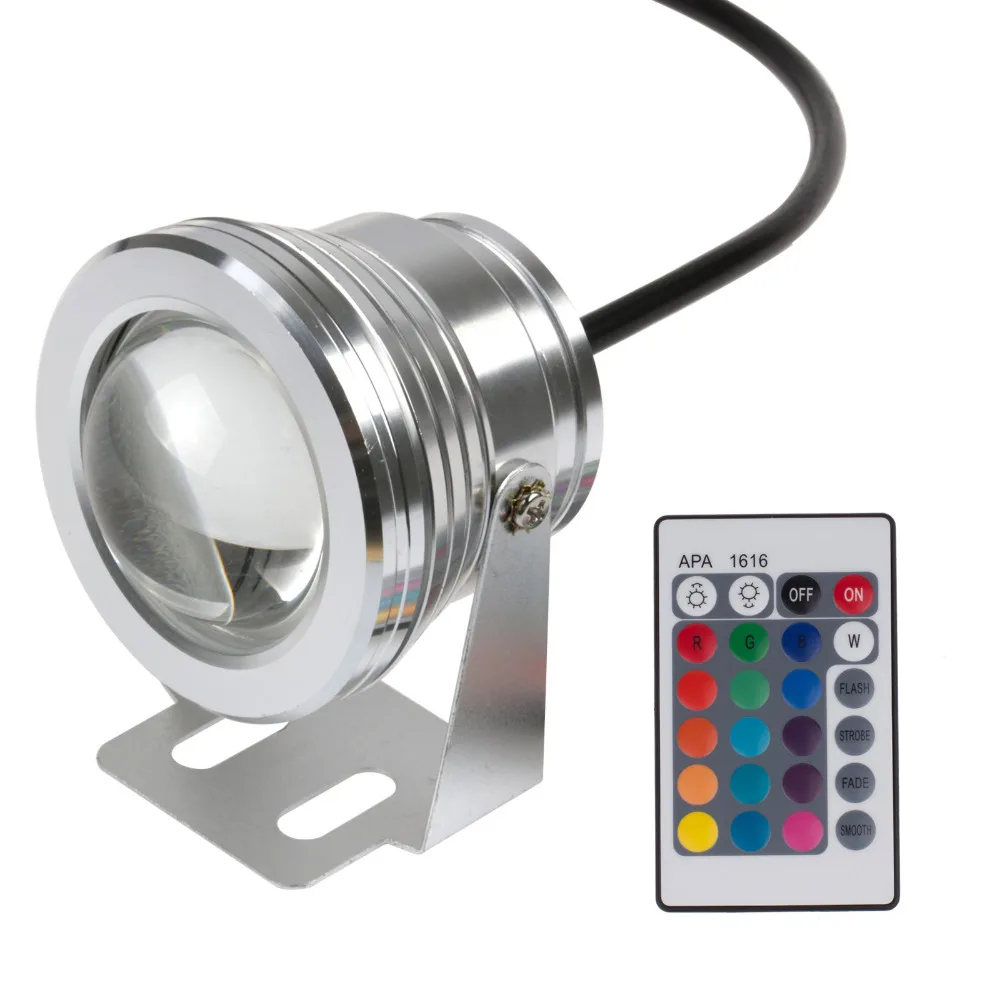 IP68 10 Вт 12 В светодиодный подводный RGB фонарь для бассейна 1000 лм водонепроницаемый