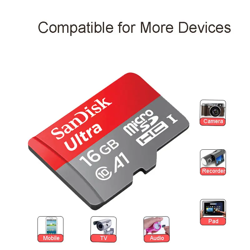 Карта памяти SanDisk Micro SD 16 ГБ карта Microsd Class10 Ultra A1 MicroSDHC на 98 МБ/с./с TF Гб|cartao de|micro sd 16micro
