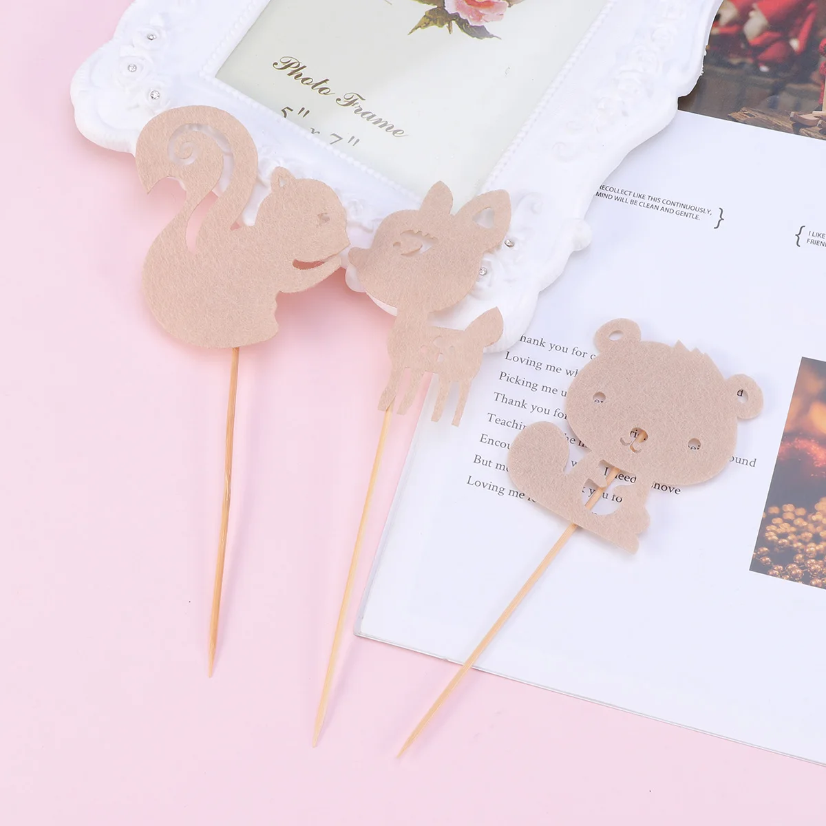 8 шт милые животные лес торт Топпер кекс топперы фруктовый десертный Декор