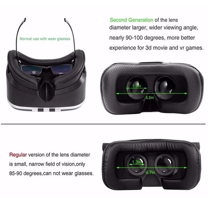 Новый VR Shinecon II 2 0 шлем картон виртуальной реальности очки Мобильный телефон 3D