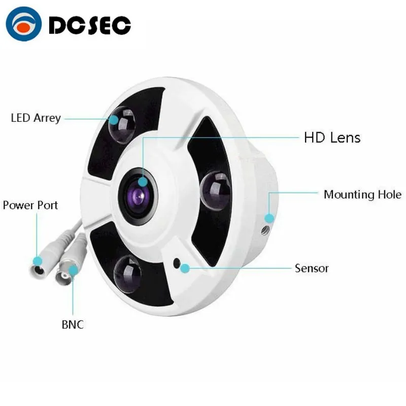 HD Sony 700TVL аналогового Крытый видеонаблюдения купольная Камера 180 градусов Широкий