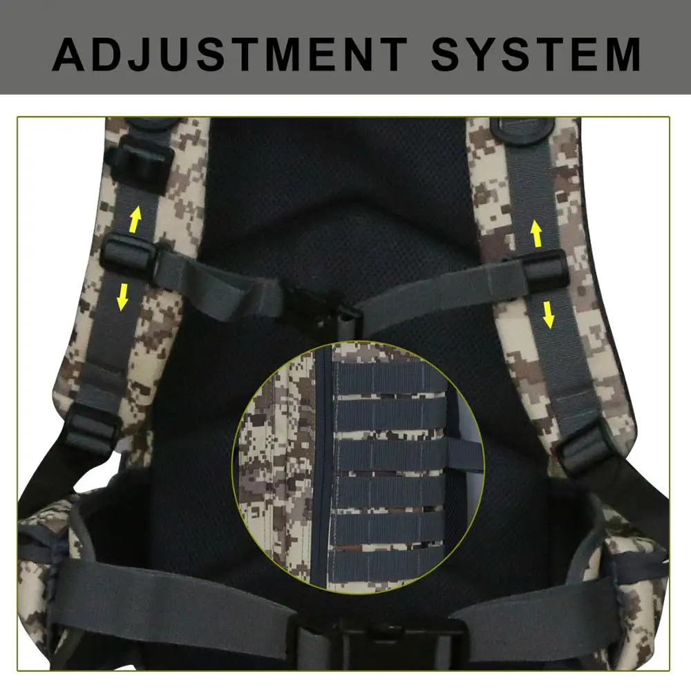 Vihir 40L Waterproof Military Tactical Backpack Assault Pack Molle Bug Out Bag for Outdoor Travel Hiking Camping Trekking | Спорт и