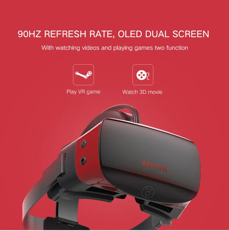 ANTVR 2C Виртуальная реальность PC гарнитура 3d vr очки 5," двойной OLED экран 2K VR шлем с X-box совместим с паровой платформой