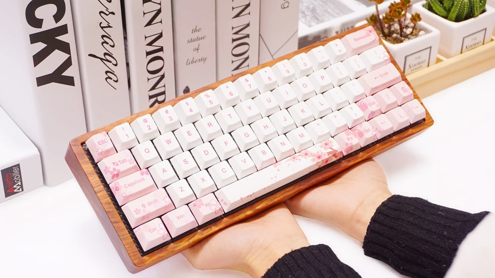 GK64 механическая клавиатура 64 клавишная краситель sub keycaps Деревянный