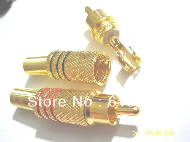 200 шт. оптовая продажа лидер продаж позолоченный штекер RCA аудиоразъем с