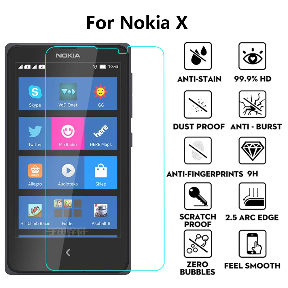2 шт для Microsoft Nokia X закаленное стекло 2.5D 9H Защитная пленка экрана на Lumia A110 1045 RM 980 Dual