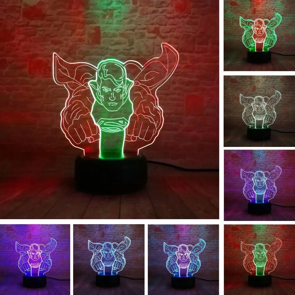 Супергерой Летающий Лига Справедливости фигурка Супермена 3D LED IR Touch 7 смешанный