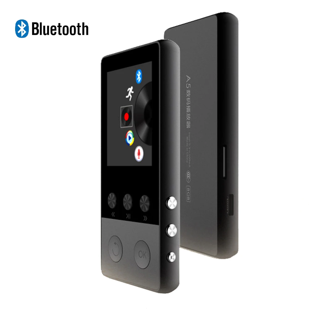 Металлический Bluetooth MP3 плеер 8 Гб 1 дюймов экран воспроизведение музыки 70h с FM радио