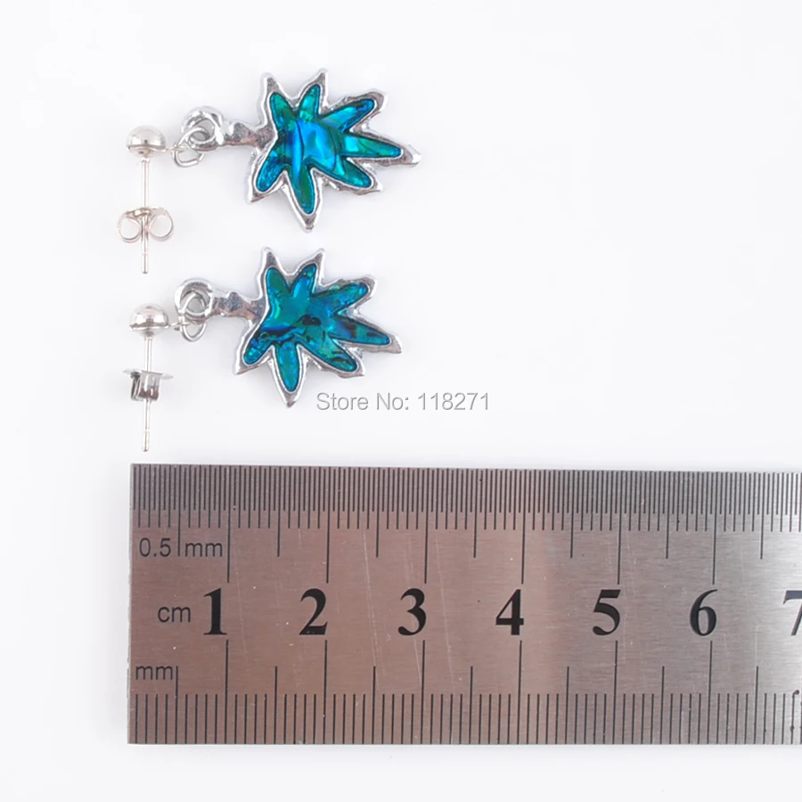 

WOJIAER New Zealand Abalone Shell Beads Leaf Dangle Earrings Ear stud Women Jewelry PR603