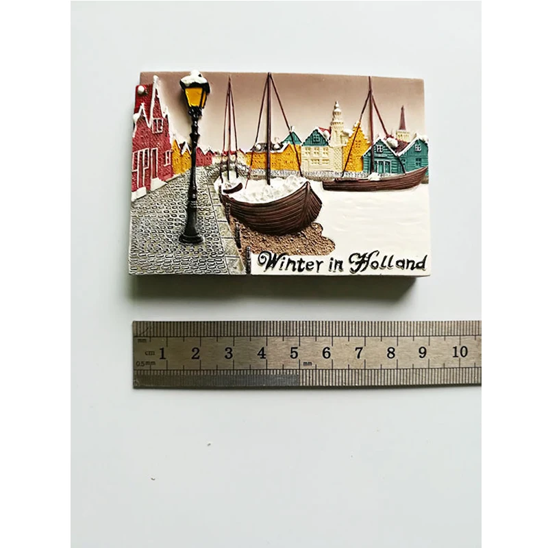 Сувенир для путешествий магнит на холодильник Холланд картина маслом доска