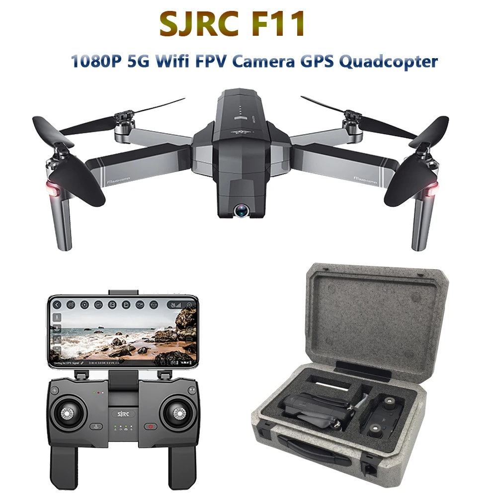 SJRC F11 gps Дрон с камерой 5G Wifi FPV 1080P бесщеточный Квадрокоптер 25 минут управление