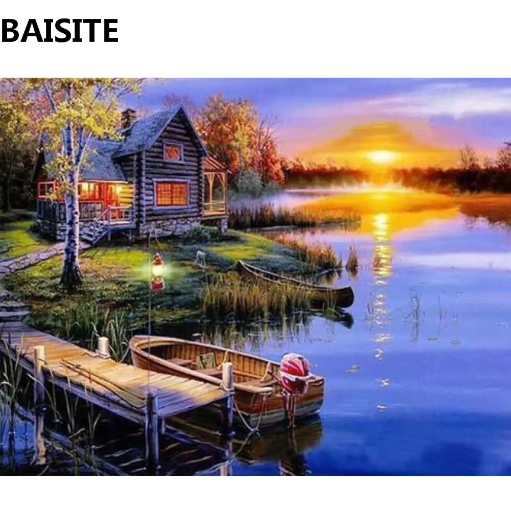 BAISITE бескаркасные DIY картины маслом по номерам на холсте настенные картины для гостиной украшения дома C011 - Цвет: C153