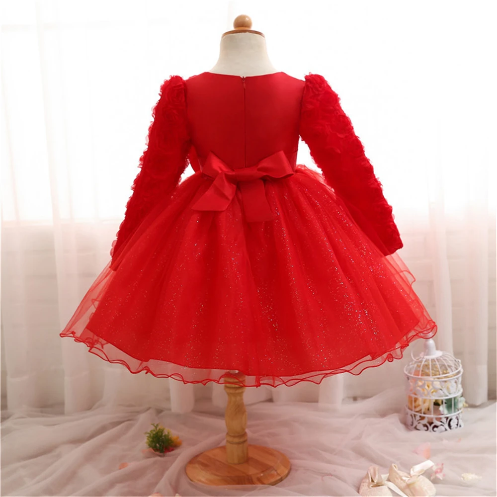 Детское платье с длинным рукавом на крестины|dress christening|baptism dresschristening gowns |