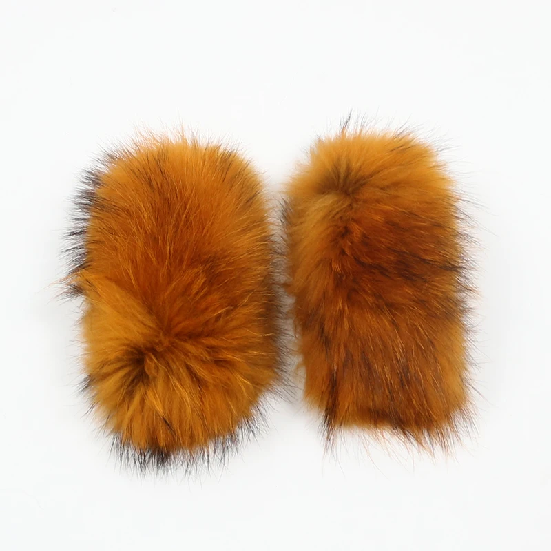 orange raccoon fur OFTBUY натуральный мех с манжетами, большой натуральный мех енота, Лисий мех, зимняя Новинка - Цвет: orange raccoon fur