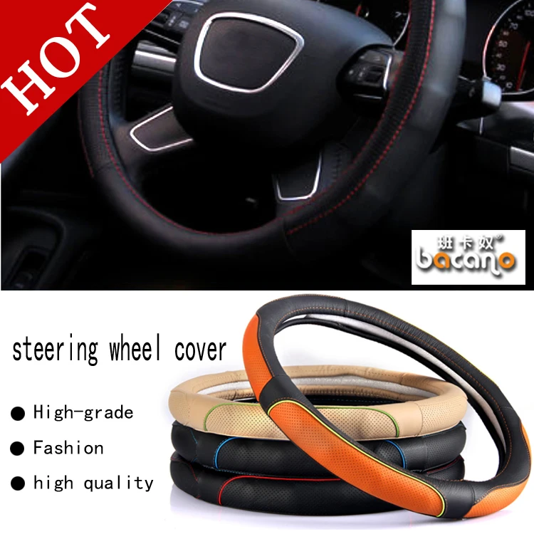 Лидер продаж Кожаные чехлы на руль автомобиля подходит для 95% г. Стайлинг