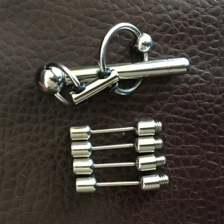 Нержавеющая сталь съемный уретры стимулятор в форме пениса зажигания