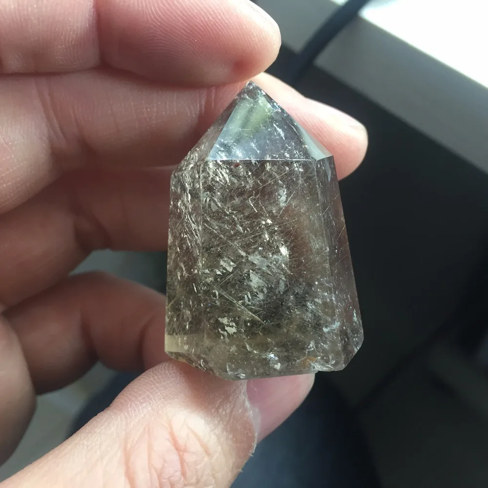 34 г натуральная кристаллическая Массажная палочка рутилированная кварцевая для