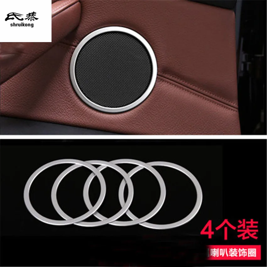 1Lot Stainless Steel Car Door Speaker Decoration Cover For 2014-2018 BMW X5 F15 / X6 F16 Car Accessories