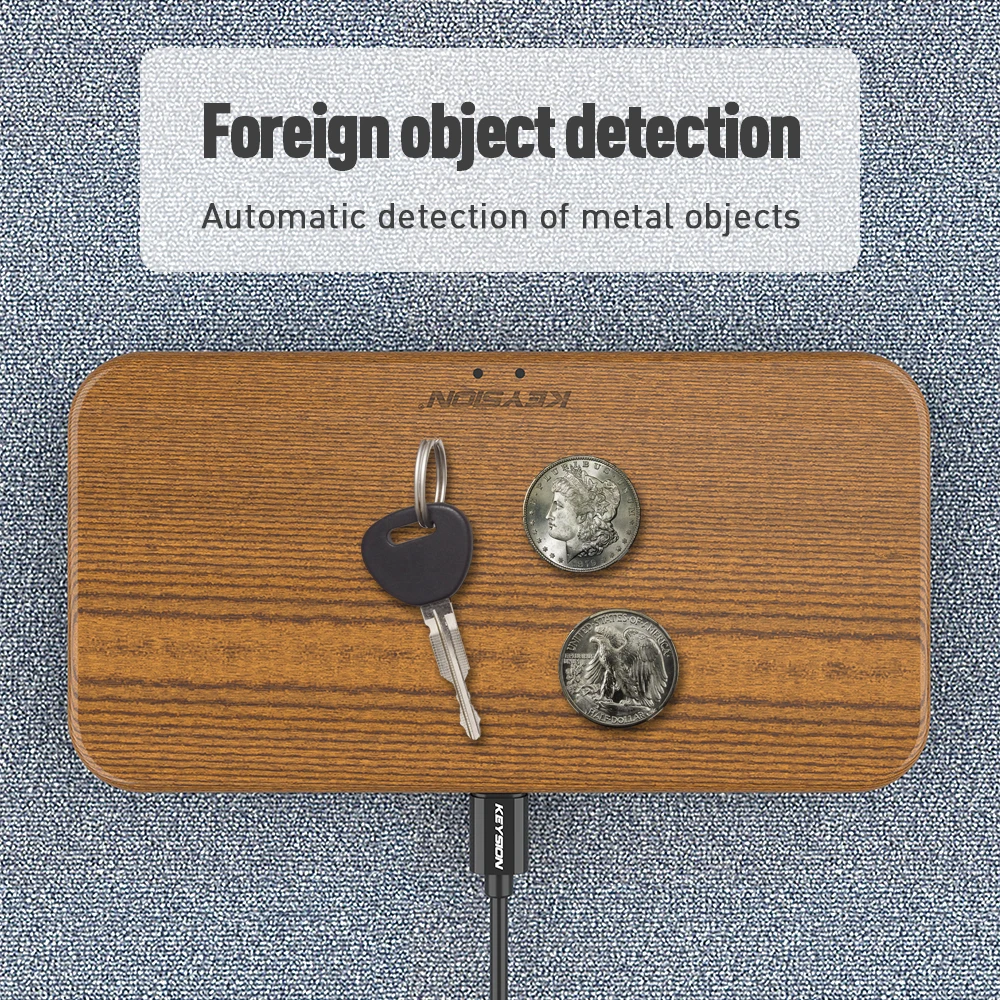 Двойное Беспроводное зарядное устройство KEYSION 5 катушек Быстрая Зарядка Qi