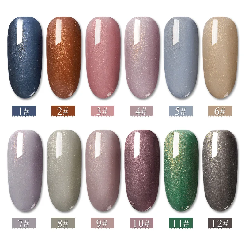 Гель лак для ногтей с блестками 7 мл 12 цветов|Гель ногтей| |