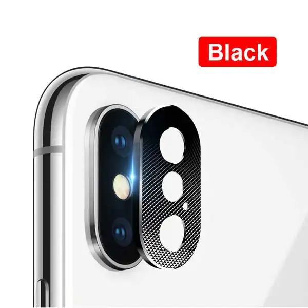 Black Ring Чехол для iPhone X XS Max XR 7 8 6 6S Plus чехол Алюминиевый металлический объектив камеры телефона защитное кольцо и бампер противоударный чехол s - Цвет: Black Ring