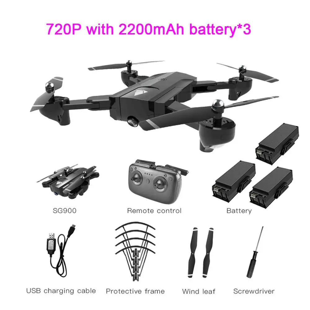 SET 9 Дрон SG900 с камерой HD 720P Профессиональный FPV Wifi Радиоуправляемый Дрон с фиксированной точкой удержания высоты слежения за мной Дрон Квадрокоптер VS SG900S F196 - Цвет: SET 9