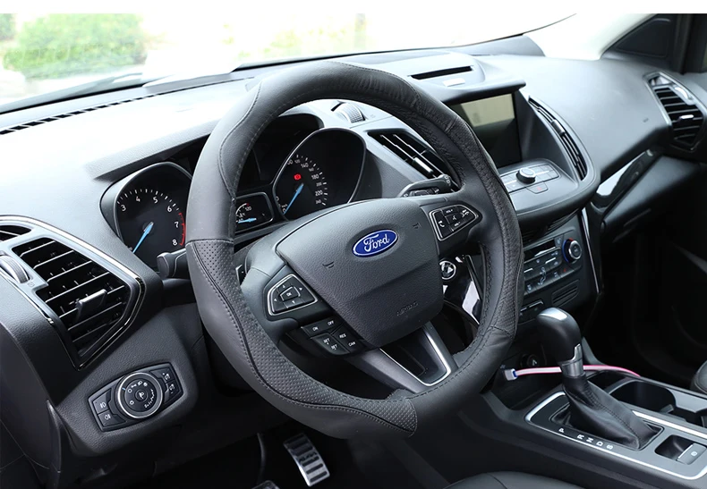 Lsrtw2017 натуральная кожа автомобиля рулевое колесо Крышка для Ford Kuga ESCAPE