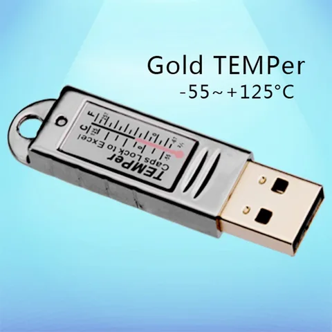 Термометр USB TEMPer (gold), комнатный и наружный, компьютерный, комнатный, склад, экологический мониторинг