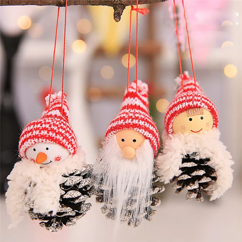 2019 Новый Санта Клаус рождественские украшения подвески сосновая шишка