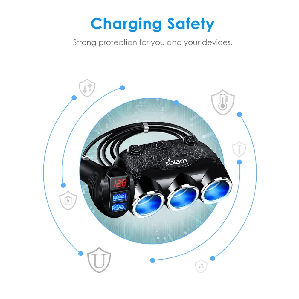 12 V 24 120 W Автомобильное зарядное устройство для зарядки 3 автомобильный