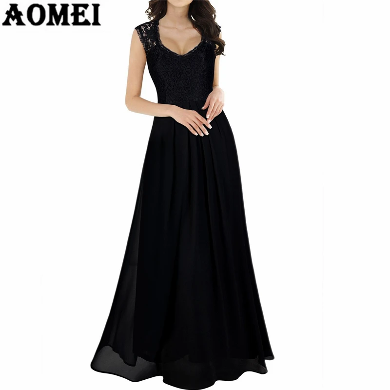 Женское платье макси длинное кружевное с открытой спиной Формальное вечернее