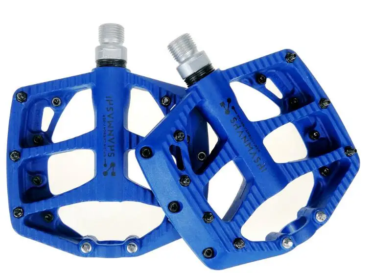 blue Новые велосипедные педали из нейлонового волокна, ультра-светильник MTB, 5 цветов, большие педали для шоссейного велосипеда, педали для велосипеда, запчасти для велосипеда - Цвет: blue