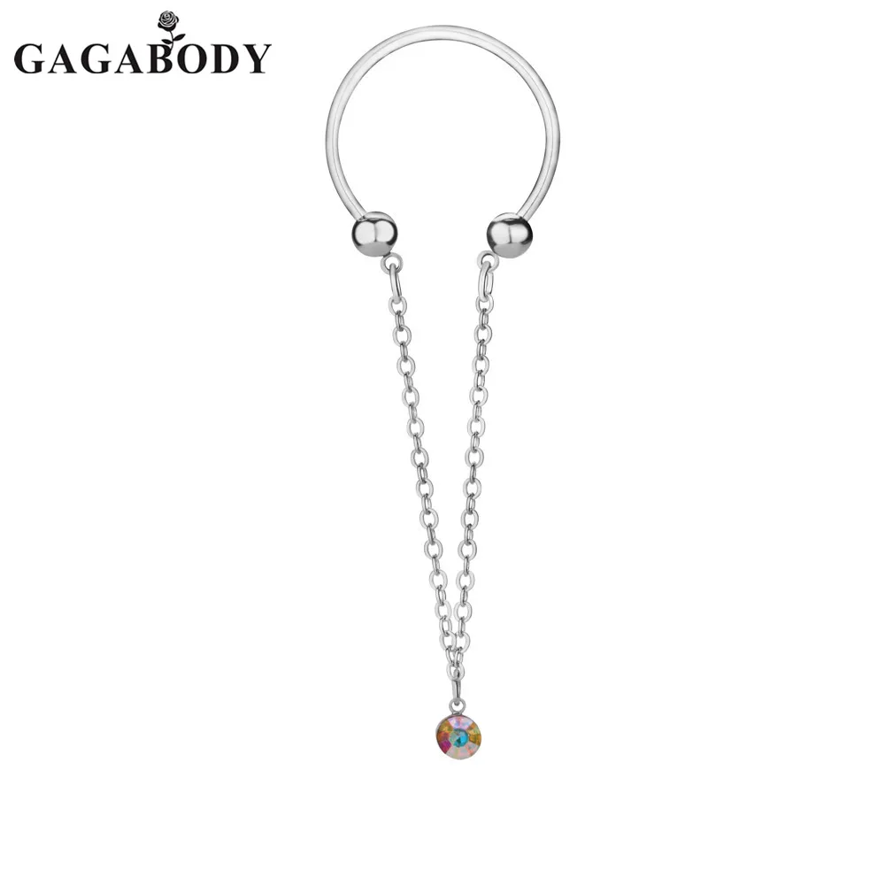 Новые 1 пара длинная цепь хирургическая сталь цветок соска для мужчин ювелирные