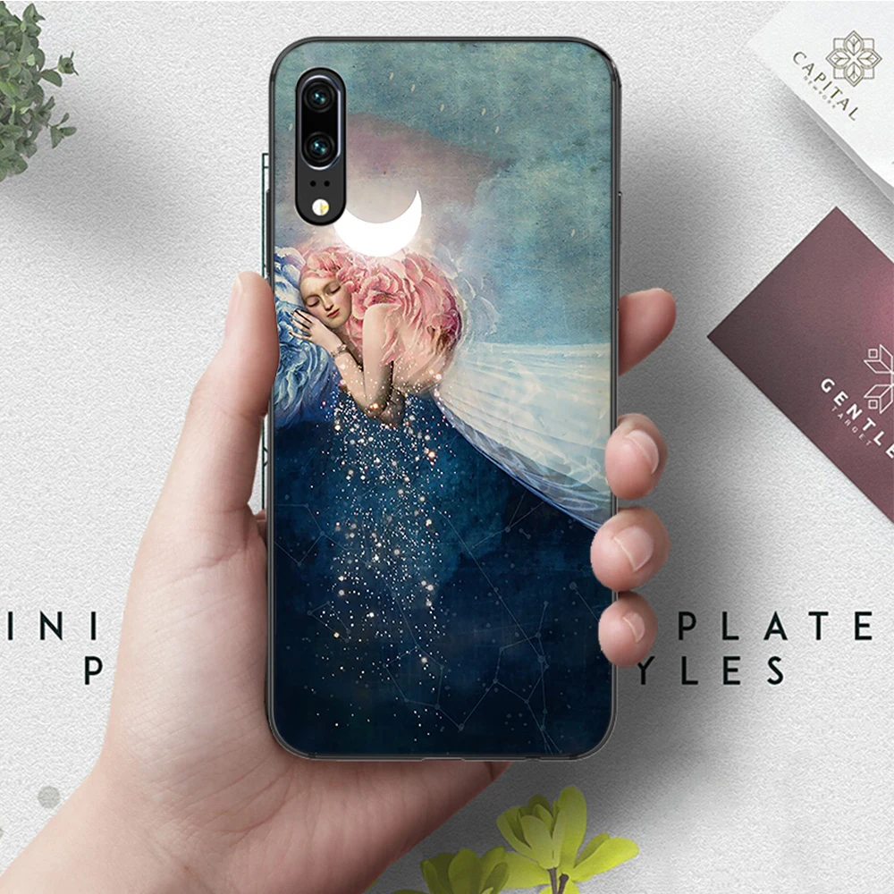 4 Черный силиконовый чехол с изображением Солнца и Луны для huawei P8 Lite P9 Mimi P10 P20 Pro P Smart Z P30 - Цвет: 4