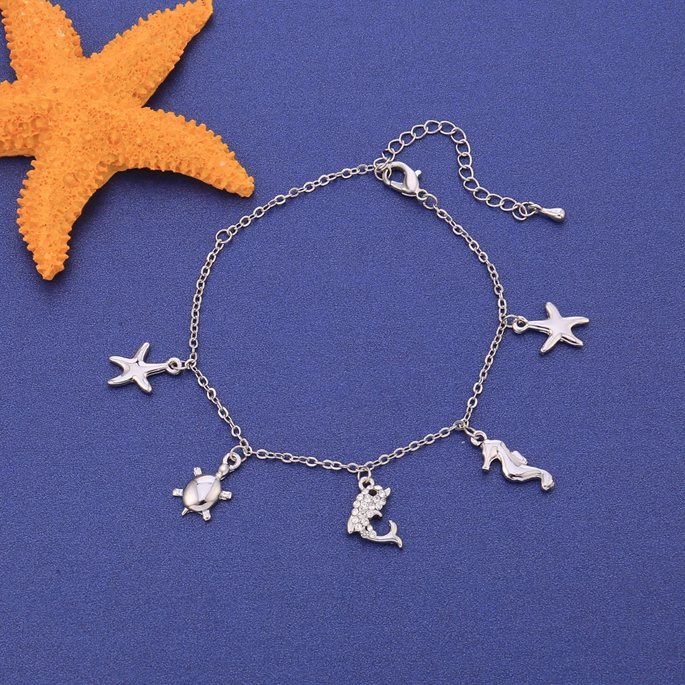 Модные амулеты на ногу с морскими животными совами женские браслеты бусинами